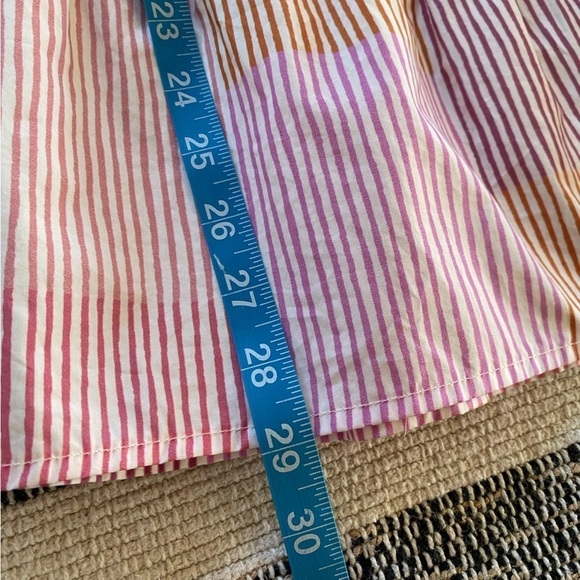 Anthropologie Maeve White Pink Orange Stripe Gable Tiered Tunic Top Small - Picture 15 of 16